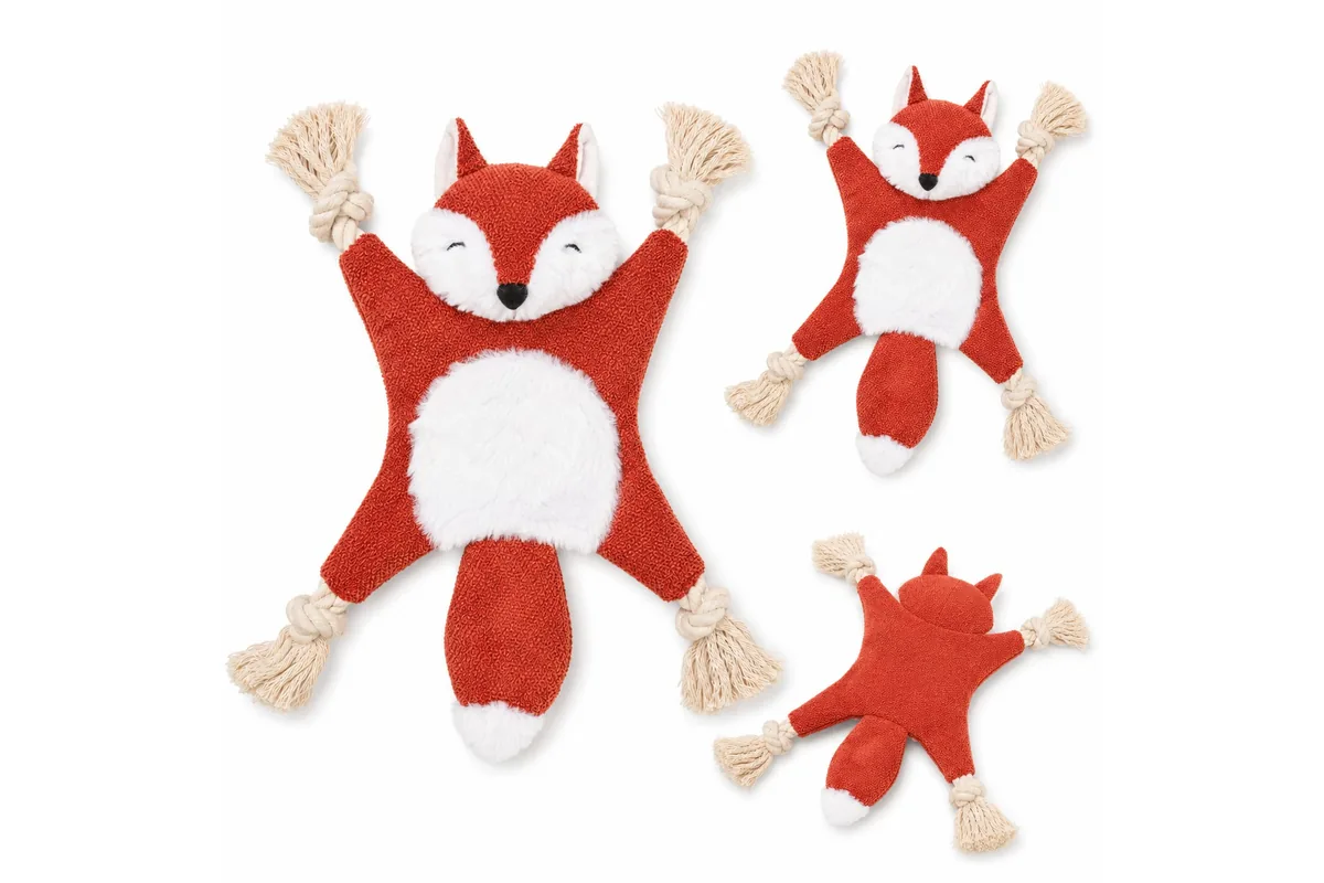 Set corda Woodland, tre volpi in cotone con arti di corda