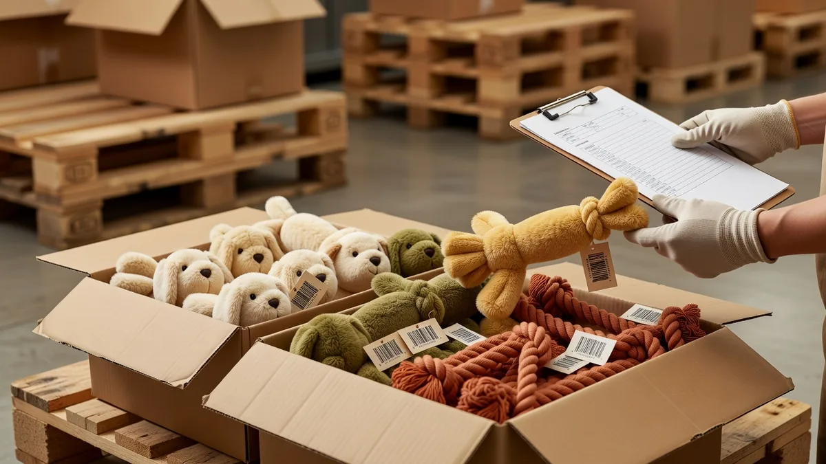 Controllo cartoni in pre-spedizione: confronto tra i giocattoli per pet del bulk e il golden sample nei programmi di controllo qualità in Cina