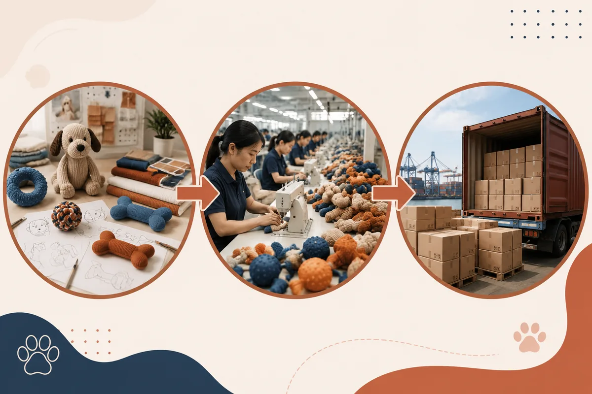 Tempistiche per l'approvvigionamento di giocattoli per animali custom dalla Cina: sviluppo campioni, produzione di serie e lead time di spedizione